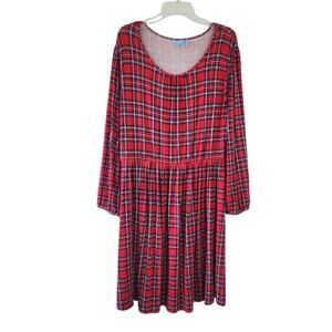 Draper James Kitty Dress Plaid Red Tartan XXL Stretchy Christmas Holiday Dress